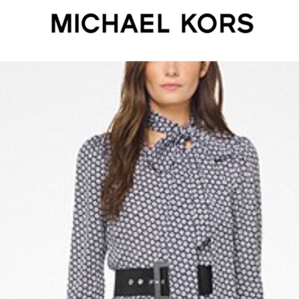 Michael Kors Neck Tie Blouse